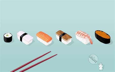 sushi.cutie|cute sushi desktop background.